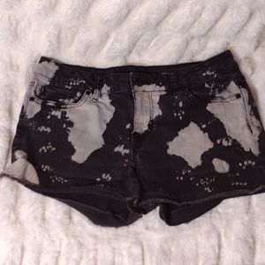 Lovesick Bleach Wash Black Raw Hem Denim Shorts- Size 11